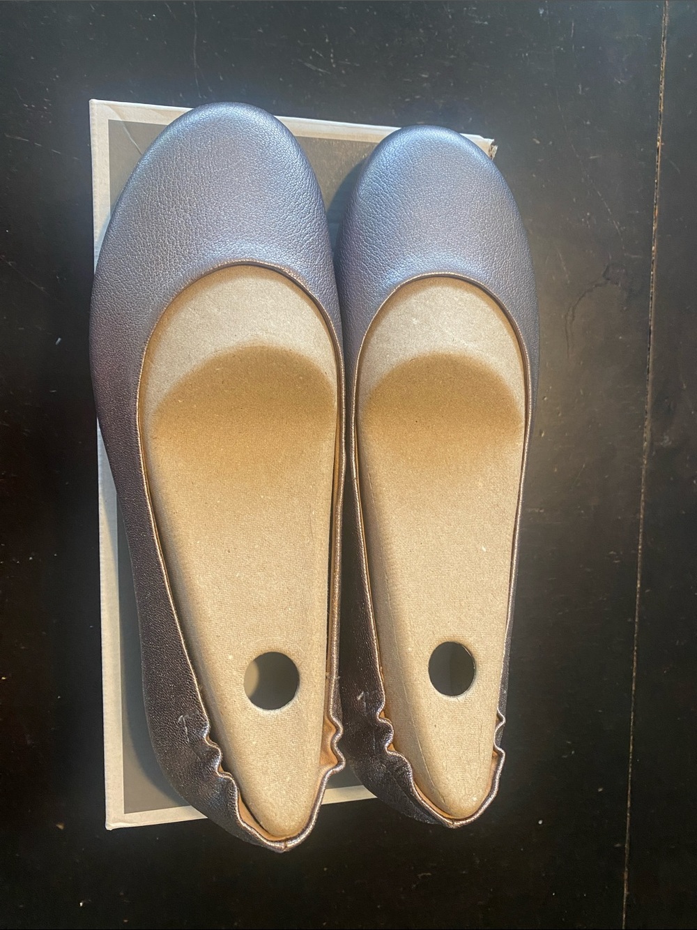 Dansko Metallic Navy Ballet Flats